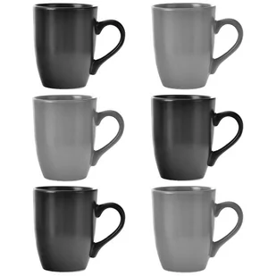 Orion Kubek do picia kawy herbaty szary czarny kubki zestaw komplet kubków 6 sztuk ALFA 350 ml - Kubki - miniaturka - grafika 1