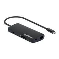 Kable komputerowe i do monitorów - Manhattan Adapter USB-C Multiport HDMI/3xUSB-A/USB-C/RJ45 MicroSD 152372 - miniaturka - grafika 1