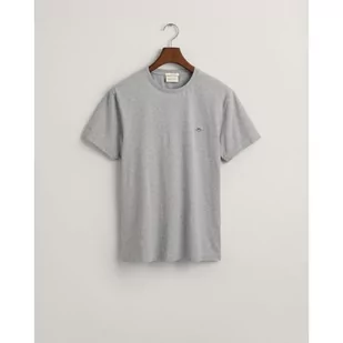 GANT Męski t-shirt Slim Shield SS, szary melanż, standardowy, szary melanż, 4XL - Koszulki męskie - miniaturka - grafika 1