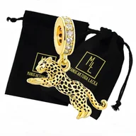 Wisiorki - Charms Panterka Zawieszka Gepard Pantera Prezent 925 Damski Manufaktura Łącka - miniaturka - grafika 1