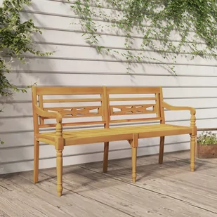 Vidaxl Ławka Batavia, 150 Cm, Lite Drewno Tekowe - Ławki ogrodowe - miniaturka - grafika 1