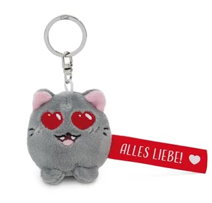 NICI 62062 breloczek do kluczy kot Alles Liebe 5 cm szary towarzysz do plecaka lub torby, uchwyt na klucze dla małych i dużych 62062 - Plecaki - miniaturka - grafika 1