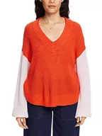 Swetry damskie - ESPRIT Sweter damski, 882/Bright Orange 3, XS - miniaturka - grafika 1