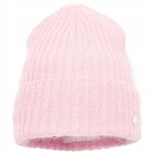 Czapka zimowa damska z angory OLGA Pudrowy róż - Czapki damskie - miniaturka - grafika 1