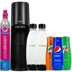 Saturator SodaStream Terra Black z 2 butelkami + pepsi + mirinda + 7up - Saturatory - miniaturka - grafika 1