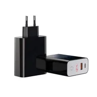 Ładowarki do telefonów - Baseus Speed PPS ładowarka sieciowa EU USB + USB Typ C PD3.0 QC3.0 45W czarny (CCFSEU907-01) - miniaturka - grafika 1