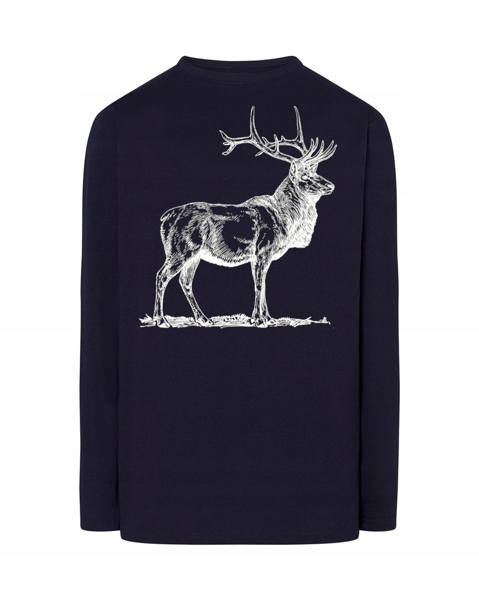 Longsleeve męski FAJNY nadruk JELEŃ r.3XL
