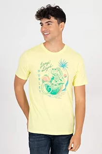 Koszulki męskie - Hurley Męski t-shirt M Evd Wsh Lounge Lizard Ss z krótkim rękawem, cytrynowy, S CZ6036 - grafika 1