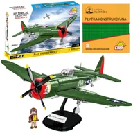 Klocki - Cobi 5737 Samolot P-47 Thunderbolt HC WW2 477 El. + PŁYTKA - miniaturka - grafika 1