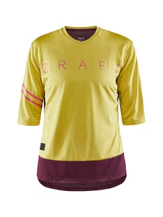 Koszulki sportowe damskie - Craft Koszulka kolarska "Core Offroad" w kolorze żółto-ciemnofioletowym - grafika 1