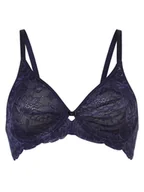 Biustonosze - Triumph - Damski biustonosz z fiszbinami  bez wypełnienia, niebieski - miniaturka - grafika 1