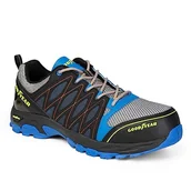 Obuwie robocze - Goodyear S1P//HRO męski trener palców i podeszwy środkowej, bez metalu, z materiału kompozytowego, niebiesko-czarny, 44 EU - miniaturka - grafika 1