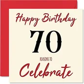 Kartki okolicznościowe i zaproszenia - Zabawne kartki na 70. urodziny dla mężczyzn i kobiet – powody – kartka urodzinowa dla taty mamy dziadka babci babci wujka cioci 145 mm x 145 mm kartki okolicznościowe, kartka na 70. urodziny - miniaturka - grafika 1