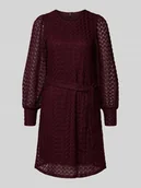 Sukienki - Sukienka casualowa taliowana z efektem koronki model ‘BECCA’ - miniaturka - grafika 1