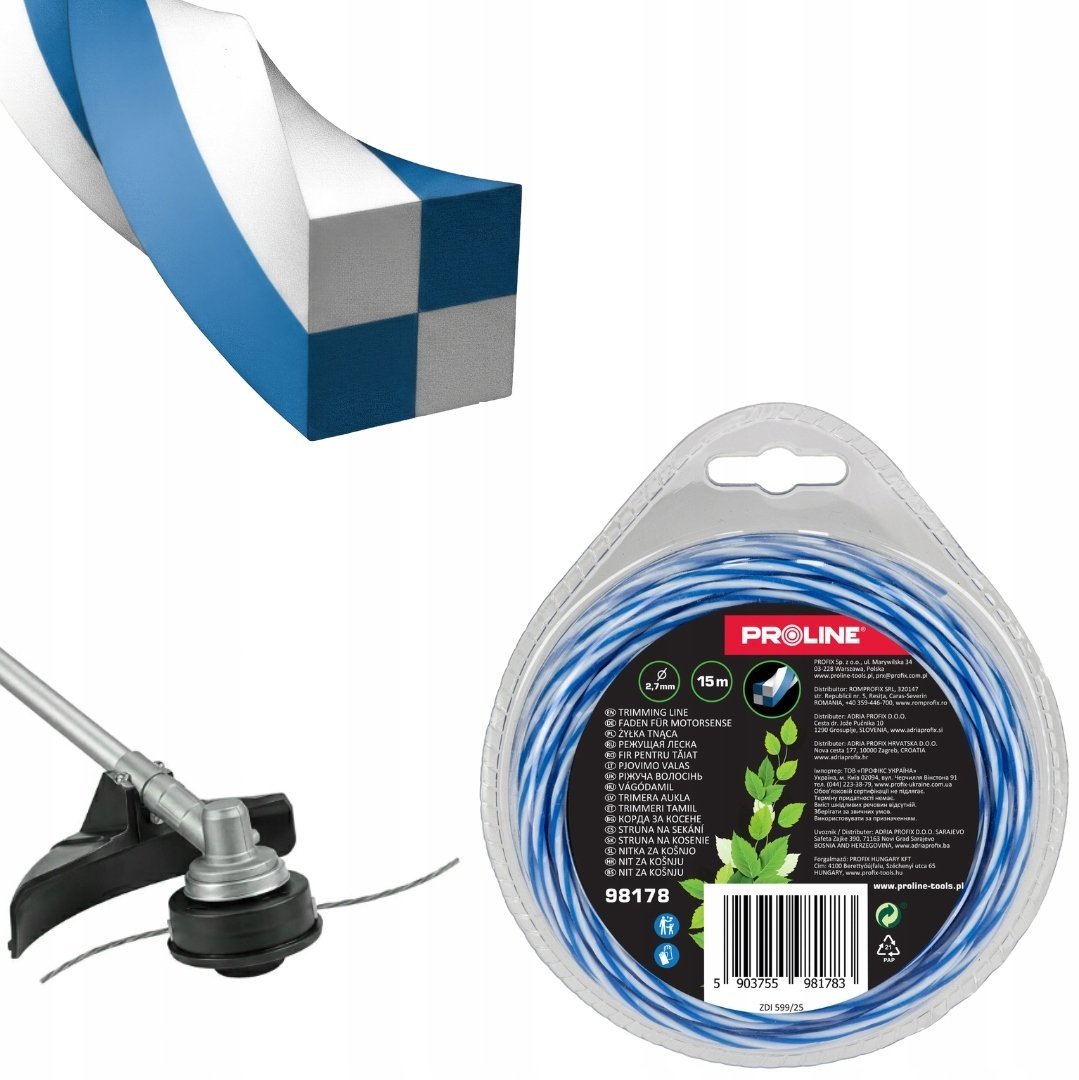 Pro-Line ŻYŁKA TNĄCA SKRĘCONY SZACHOWNICA 2.7MM X 15M, PROLINE