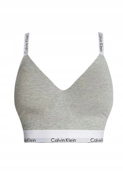 CALVIN KLEIN BIUSTONOSZ DAMSKI SZARY Z LOGO M J_L