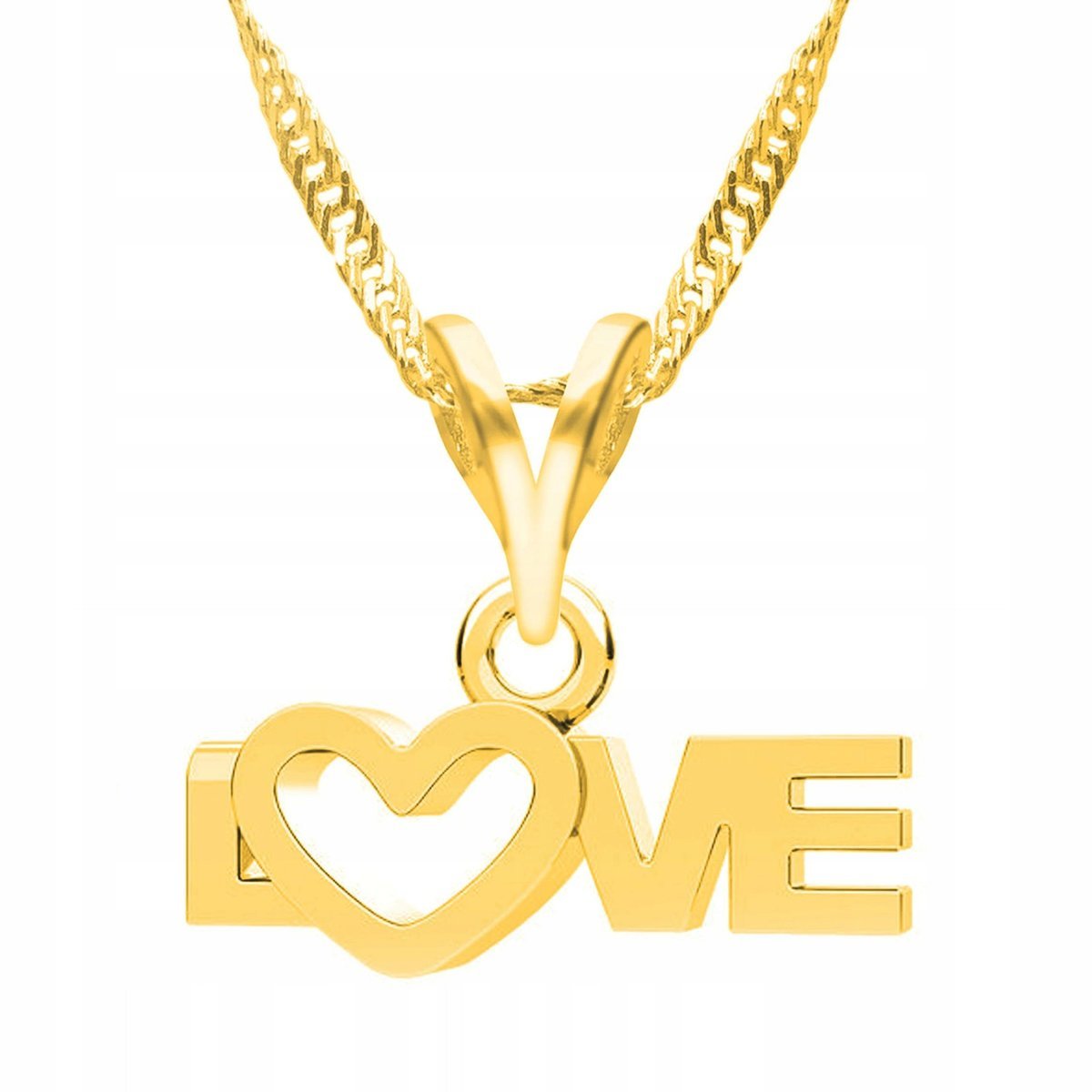Złoty Naszyjnik Miłość Love Serce Heart Love Serduszko Serca SREBRO 925