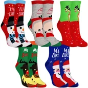 Skarpetki damskie - Skarpetki Cieple Damskie Świąteczne Kolorowe 5pak 36-38 - miniaturka - grafika 1