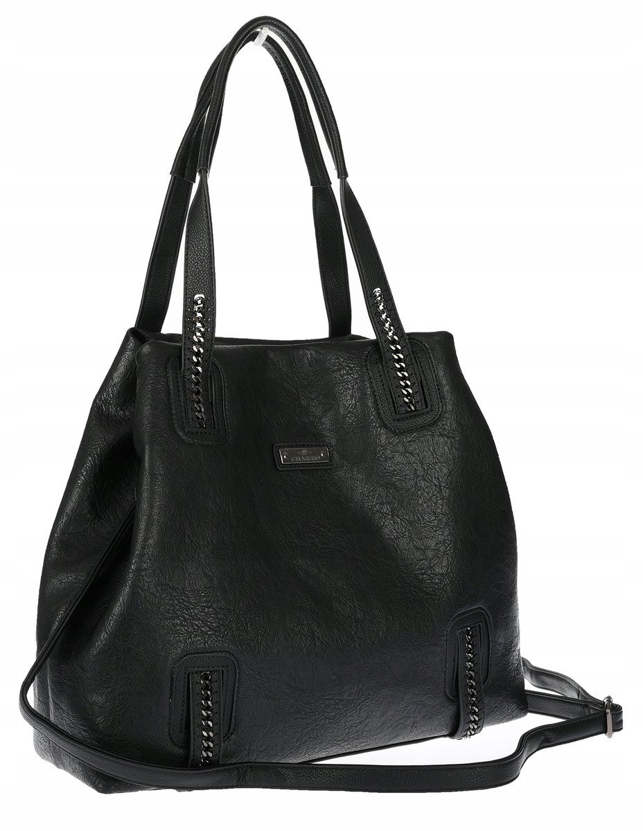 Torebka damska shopper A4 elegancka torba duża do pracy CH6687 Czarna