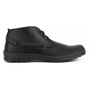 Buty męskie skórzane casual 234GT czarne - Buty Olivier - Półbuty męskie - miniaturka - grafika 1