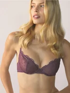 Biustonosze - Reserved - Miękki biustonosz z fiszbinami - ciemnofioletowy - miniaturka - grafika 1