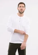 Koszulki męskie - Biały longsleeve L-CASH - Volcano - miniaturka - grafika 1