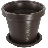 Donice - Donica Doniczka + Podstawka Dłuto Mokka 39X34Cm - miniaturka - grafika 1