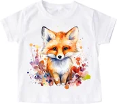 Koszulki dla dziewczynek - dziecięca koszulka dla dziewczynki z lisem - miniaturka - grafika 1