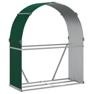 Wózki magazynowe - vidaXL Stojak na drewno, zielony, 120x45x140 cm, stal galwanizowana - miniaturka - grafika 1