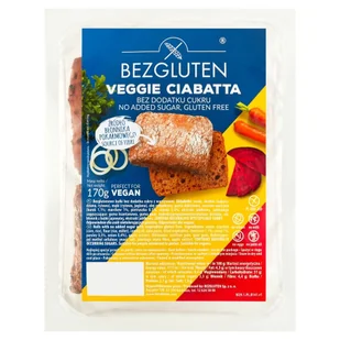 Ciabatta Veggie bez dodatku cukru bezglutenowa 170g - Bezgluten - Bułki - miniaturka - grafika 1