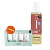Kosmetyki kąpielowe dla dzieci - Naif Mom, naturalny olejek do ciała na rozstępy, 100 ml + Zestaw mini Naif Baby & Kids gratis - miniaturka - grafika 1