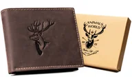 Portfele - ALWAYS WILD Portfel męski skórzany poziomy bez zapięcia brązowy nubuk elegancki prezent na karty gotówkę antykradzieżowy ochrona RFID - miniaturka - grafika 1
