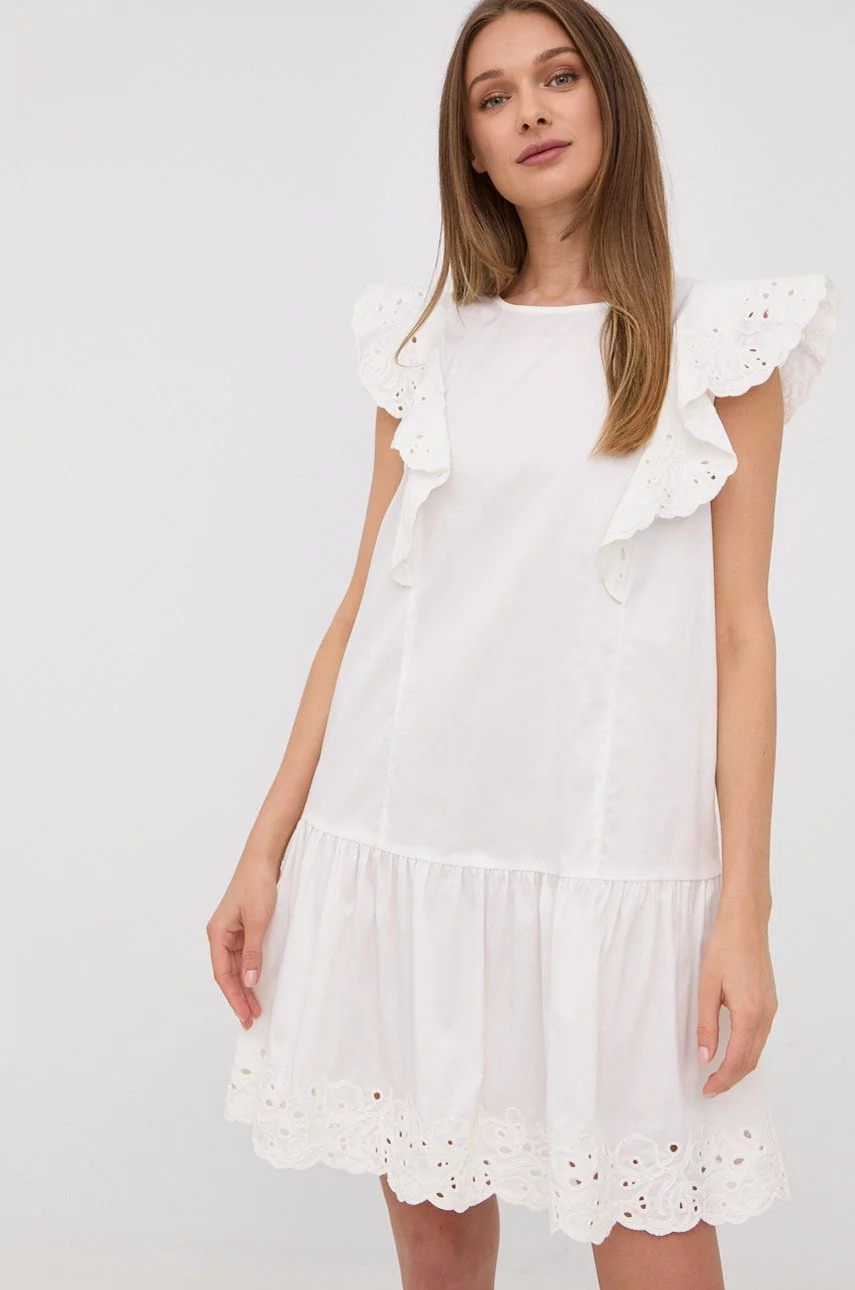 Marella Marella sukienka kolor biały mini prosta
