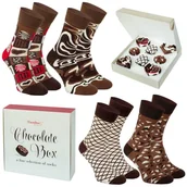 Skarpetki męskie - Skarpetki Rainbow Bombonierka Box Na Prezent Bawełniane Wysokie Długie Wygodne Dla Miłośników Słodkiego Cukierki Czekoladki 36-40 - miniaturka - grafika 1