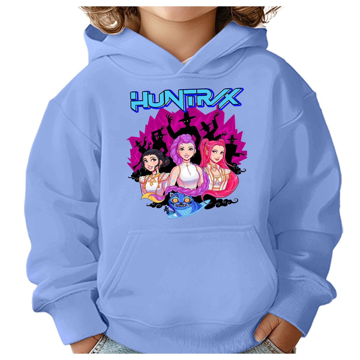 BLUZA DZIECIĘCA KPOP DEMON HUNTERS HUNTRIX 110-116 Z KAPTUREM BAWEŁNIANA