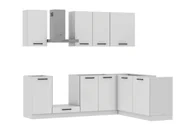 Meble kuchenne - Zestaw Mebli Kuchennych Torino 245X165 Cm L/P Mdf Folia Biały Połysk Biały Połysk Cichy Domyk Hettich - miniaturka - grafika 1