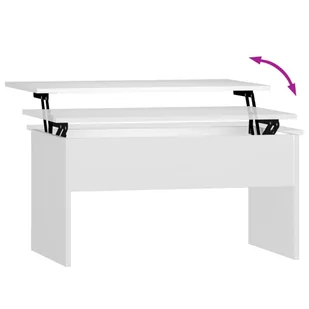 Lumarko Stolik kawowy, biały, 80x50,5x41,5 cm, materiał drewnopochodny - Ławy i stoliki kawowe - miniaturka - grafika 7