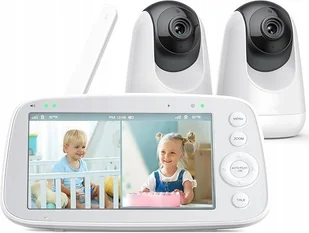 FAKEME niania elektroniczna dwie kamery z dzielonym ekranem audio i wideo - Elektroniczne nianie i monitory oddechu - miniaturka - grafika 1