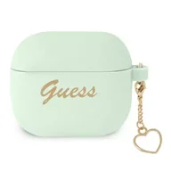 Akcesoria do słuchawek - Guess GUA3LSCHSN AirPods 3 cover zielony/green Silicone Charm Heart Collection - miniaturka - grafika 1