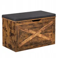 Szafki na buty - Skrzynia z siedziskiem Schowek na koce pościel rustykalny - miniaturka - grafika 1