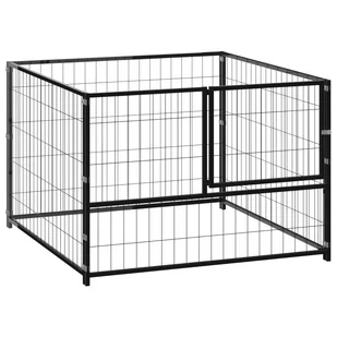 shumee Kojec dla psa czarny 100x100x70 cm stalowy - Budy dla psów - miniaturka - grafika 1