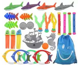 ZABAWKI DO WODY BASENU ZESTAW DO NURKOWANIA 27 SZT. - Baseny ogrodowe - miniaturka - grafika 1