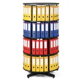 Regały biurowe - B2B Partner Regał obrotowy na segregatory, 4 półki 101108 - miniaturka - grafika 1