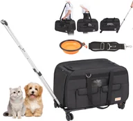 Torebki damskie - VEVOR wózek dla psa Składany plecak dla psa Nośność maks. 15,8 kg Torba transportowa wykonana z tkaniny 600D Oxford Wózek dla psa z 4 kółkami Torby do przechowywania Wózek dla zwierząt Idealny na podróże samochodem Wycieczki - miniaturka - grafika 1