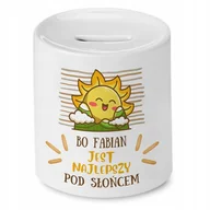 Skarbonki - Skarbonka Dla Fabiana na Urodziny na Prezent z Nadrukiem ze Zdjęciem - miniaturka - grafika 1