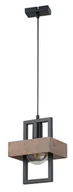 Lampy sufitowe - Sigma czarna lampa wisząca z drewnianym kloszem ROBIN 1 32215 lampa sufitowa pojedyncza do przedpokoju - miniaturka - grafika 1