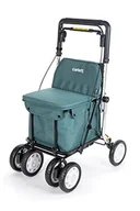 Chodziki - CCarlett - Wózek na zakupy i chodzik z siedziskiem dla osób starszych - zatwierdzony przez władze medyczne, składany wózek na 4 koła, wyjmowana torba 36L/15 kg i taca do przechowywania - kolor zielony - miniaturka - grafika 1