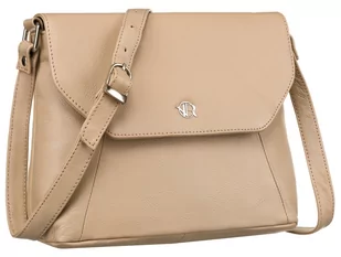 Skórzana torebka damska Rovicky miejska listonoszka crossbody z kieszeniami, beżowy - Torebki damskie - miniaturka - grafika 1