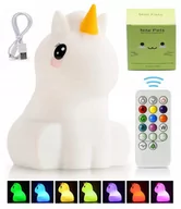 Lampy stojące - Lampka Nocna Dla Dzieci Jednorożec Led Silikonowa - miniaturka - grafika 1