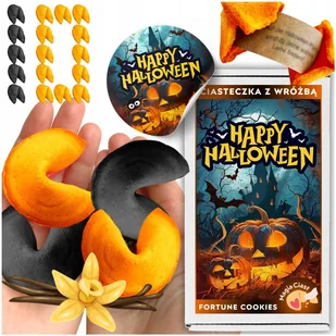Ciasteczka z wróżbą na Halloween magia losu podziękowanie dla Gości 10 szt - Pieczywo chrupkie - miniaturka - grafika 1